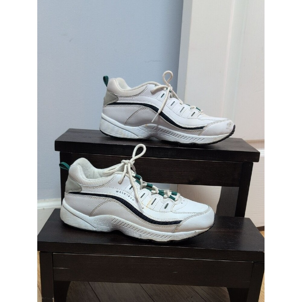 Easy Spirit Romy White Sneakers Green/Blue Accents Size 8M